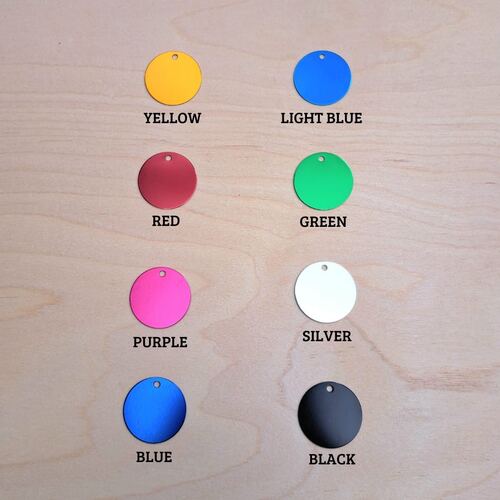 Campionario colori Idealab: Yellow, Light Blue, Red, Green, Purple, Silver, Blue e Black